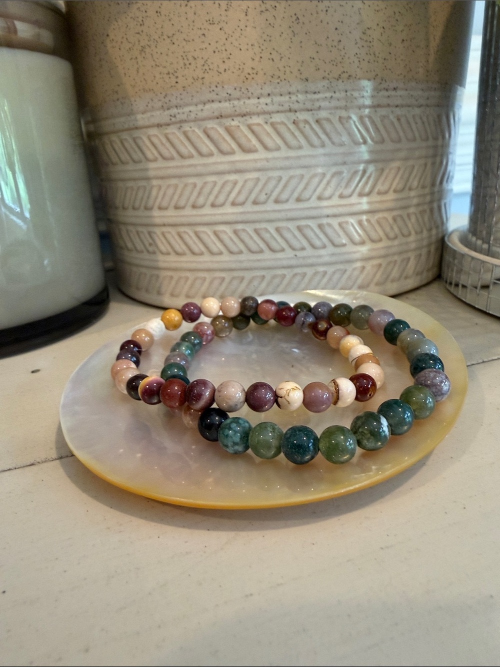 Multi-Color Beaded Stretch Bracelet Set